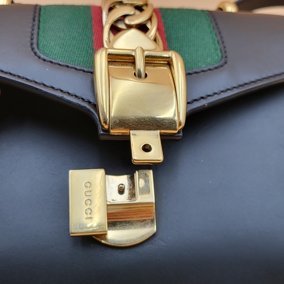 GUCCI Mini Sylvie Sherry Top Handle Crossbody Leather Bag..Authentic w/COA.. - Picture 8 of 16